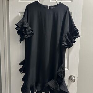 Gracia Black Ruffle Sleeve Dress